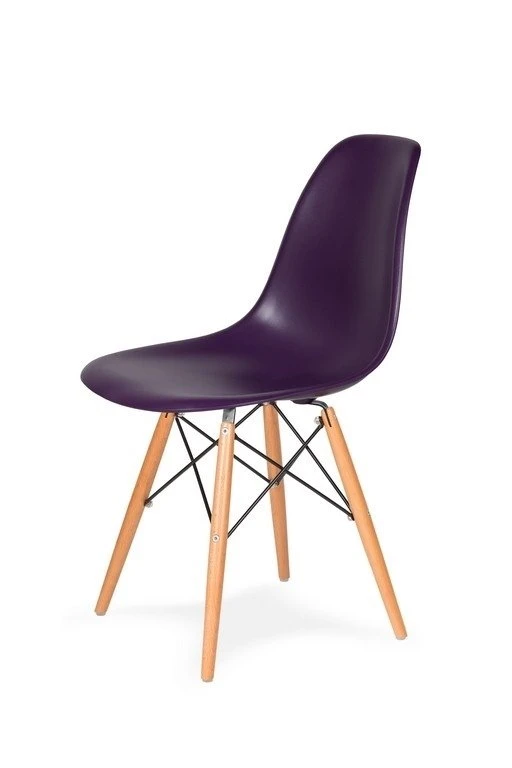 Krzesło DSW WOOD fioletowa purpura.39 - podstawa drewniana bukowa
