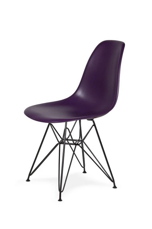 Krzesło DSR BLACK fioletowa purpura.39 - podstawa metalowa czarna