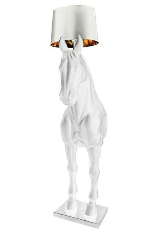 Lampa podłogowa KOŃ HORSE STAND M biała - włókno szklane