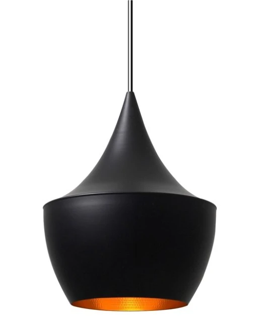 Lampa wisząca BET SHADE FAT czarna - środek złoty