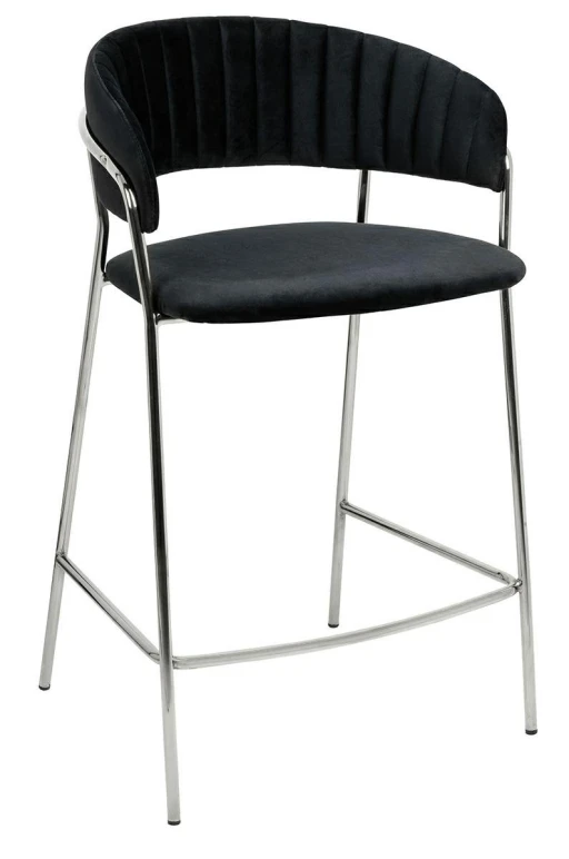 Hoker MARGO 65 czarny - welur, podstawa chromowana