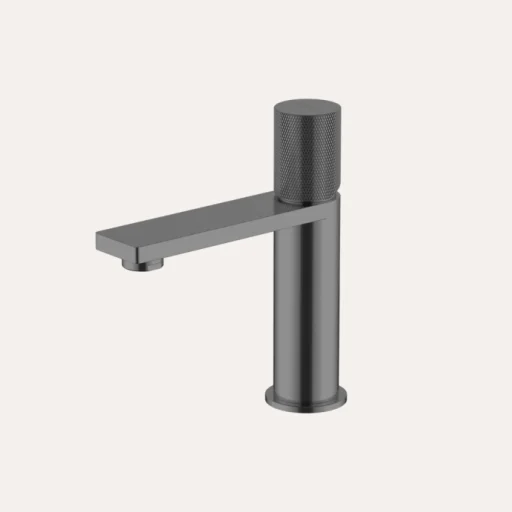 Bateria umywalkowa nablatowa niska BOCCO Vellum – gun metal